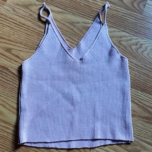 pink ribbed tank